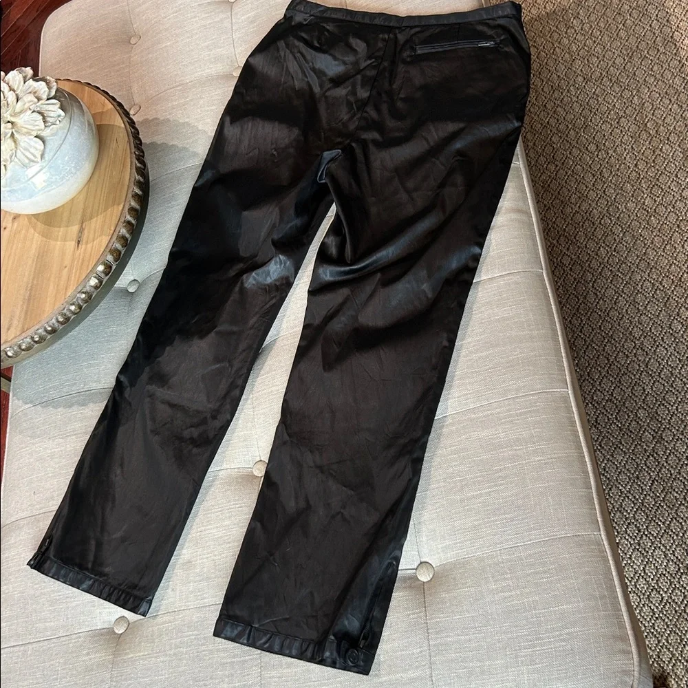 Vintage 1980s RARE Katharine HAMNETT Black Polished Coated Polyamide Ble Trouser